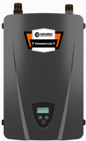 State Electric on demand tankless water heater for use with the HUG Hydronics in-floor radiant heat systems