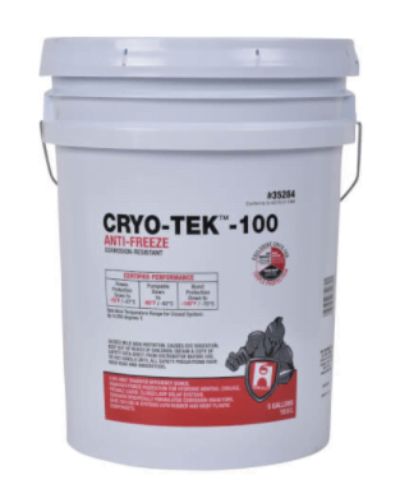 Cryo-TEK -100 anti-freeze for pumbing, cooling and heating systems. Use with the HUG Hydronics radiant in-floor heating system if chance floor may freeze.