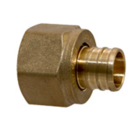 brass female connector that seamlessly connects the on demand water heater with the  HUG Hydronics in-floor radiant heating system